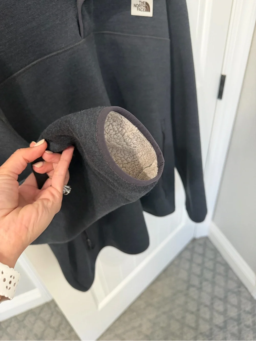 The North Face Charcoal Snap-Neck Pullover Fleece